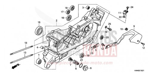 LEFT CRANKCASE (WW125EX2C/EX2D/EX2E/D) WW125D de 2013